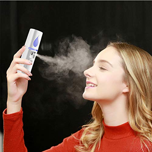 Portable Nano Facial Mister with Mirror & 20ml Water Tank - White