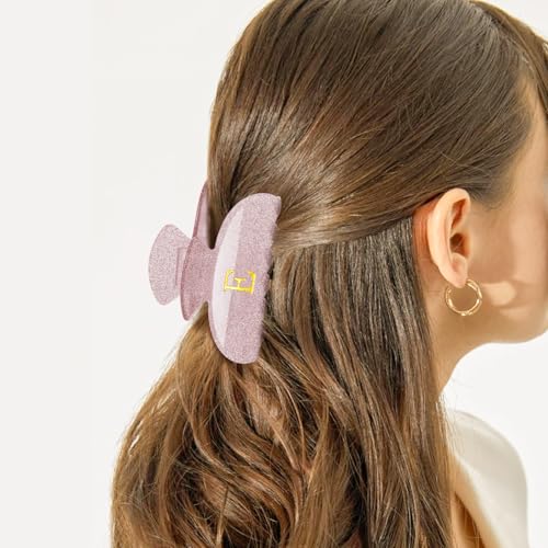 Personalized Initial Hair Clip - Glitter Acrylic Claw for Women & Teens