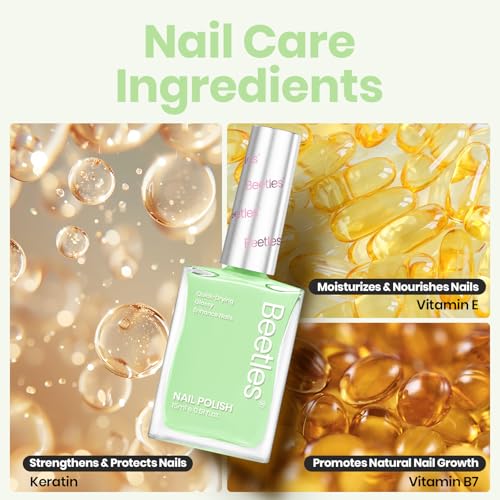 Beetles Pastel Green Nail Polish - Quick Dry Mint 15ml