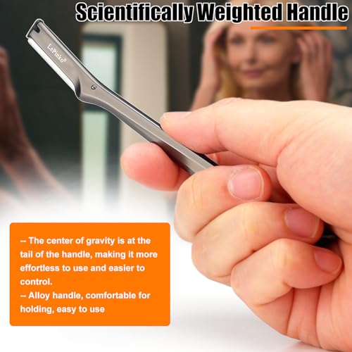 Facial Razor Set for Women & Men - Reusable Metal Dermaplane for Exfoliating & Hair Removal