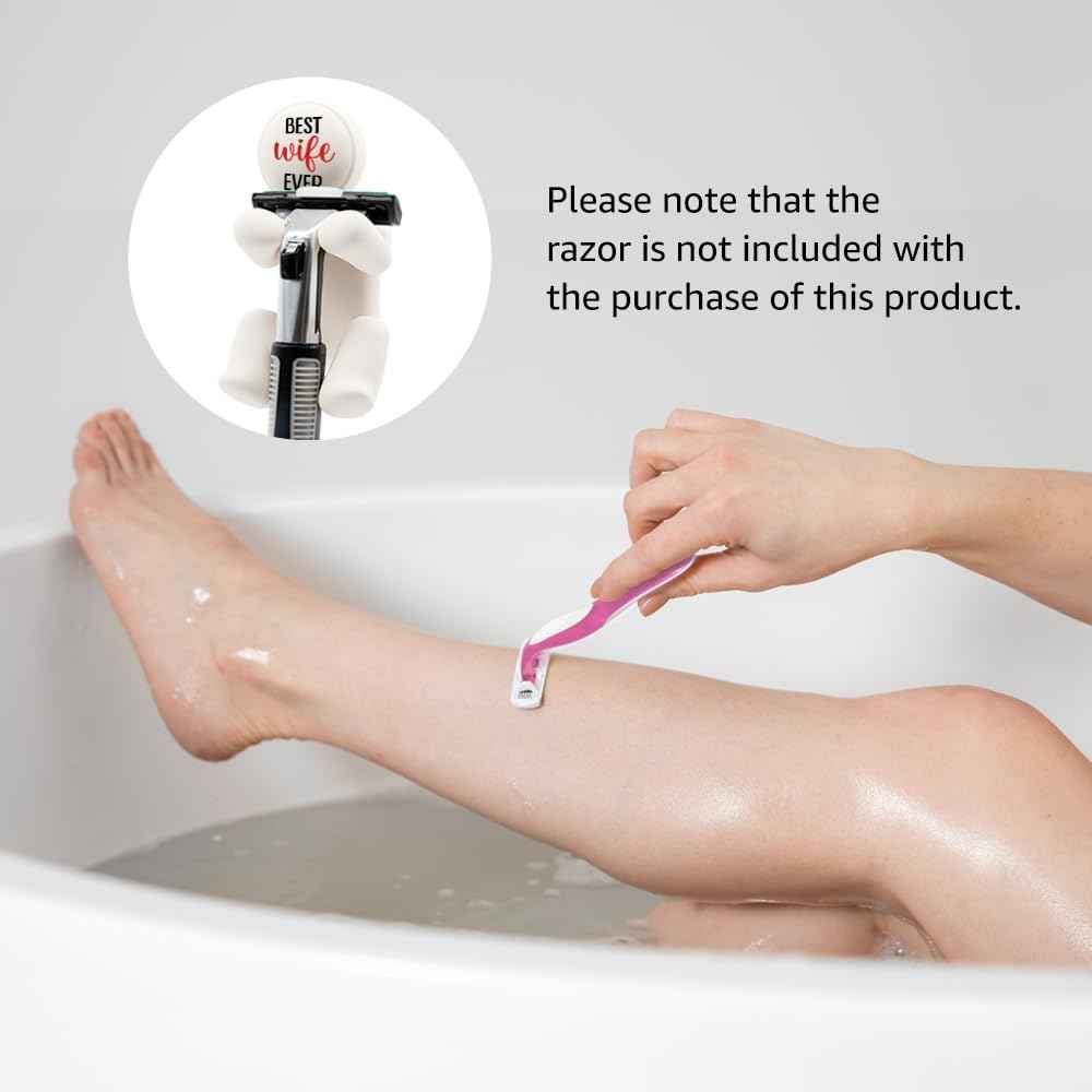 AGMDESIGN Best Wife Ever Shower Razor Holder, Funny Wifey Bathroom Decor for Inside Shower, Gadgets Leg Razor Holder, Cute Valentine's Day Storage Hook Gifts for Women Girlfriend Wife Sister Mom