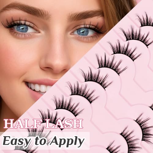 Half Lashes Cat Eye Wispy - Natural Look Manga Lashes 10 Pairs