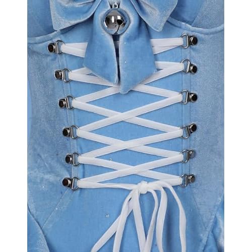 MEOWCOS Women's Bodysuit Queen Cosplay Costume Halloween Christmas Bodysuit Cape Set with Crown Cloak Gloves Socks
