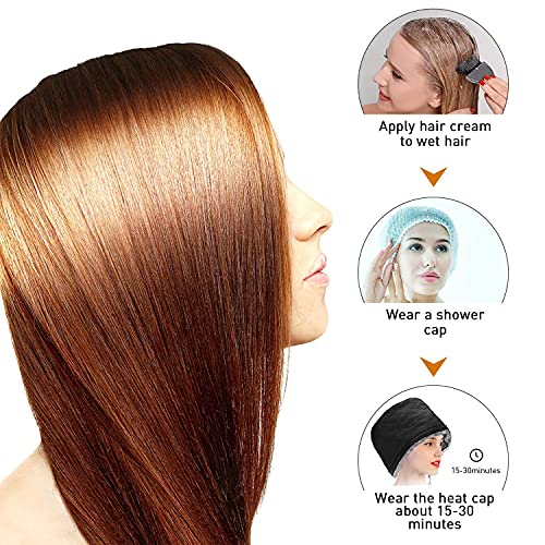 Electric Hair Steamer Cap, 110V Heat Treatment Hat with 3 Temperature Modes