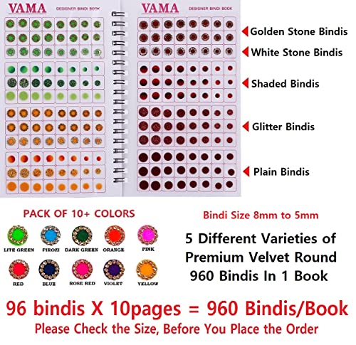 Multicolor Crystal Diamond Bindi Sticker Booklet - 948 Fancy Designs