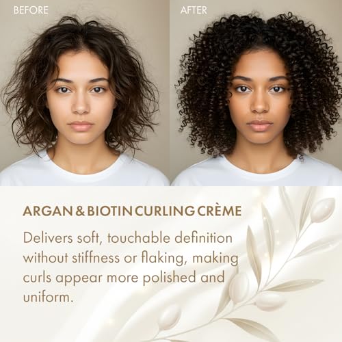 Sunny Isle Argan & Biotin Curling Cream - Lightweight, Curl Enhancing Cr?me, Paraben Free 16oz