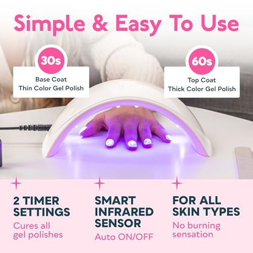 SUNUV SUN9C UV LED Nail Lamp - Fast Curing Gel Polish Dryer in Pink