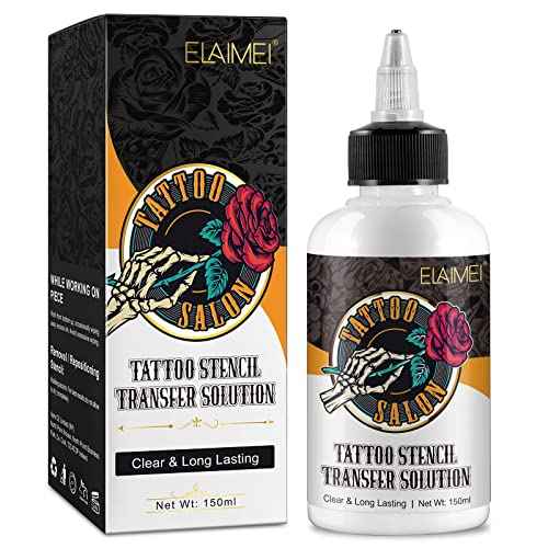 Tattoo Stencil Transfer Gel Solution, Tattoo Stencil Gel, Transfer Gel for Tattooing, Stencils Primer Stuff Stencil Gel for Tattooing Paper Machine Temporary Tattoo Supplies, 150 ml / 5.1 fl oz