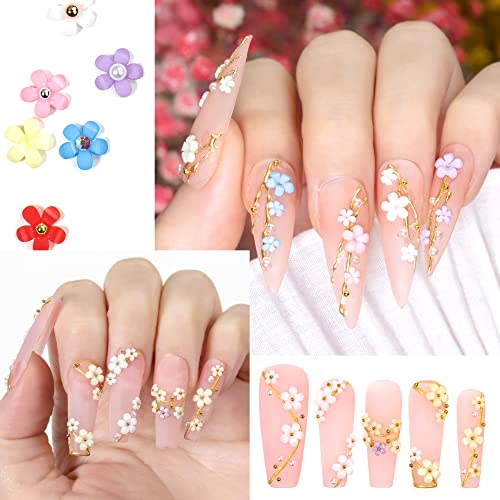 BELICEY 300Pcs 3D Wood Pulp Flower Nail Art Charm Butterfly Nails Art Flower Nail Charms Clear Bow Butterfly Nailfor Nail Art Decoration & DIY Crafting Design