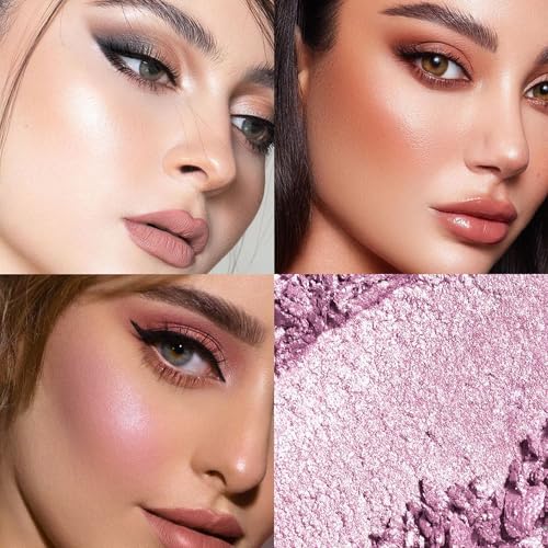 6 Color Face Cheek Highlighter Makeup Palette Shimmer Glitter Iridescent Multichrome Holographic Eyeshadow Palette Purple Rainbow Glitter Highlighter Makeup Highlight And Contour Eye Makeup