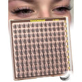 TOOCHUNAG Natural Lash Clusters Fairy Eyelashes Extensions 10/12/14mm Manga Lashes Clusters C Curve Wispy False Eyelash Clusters with Thin Band DIY Individual Lash Extension