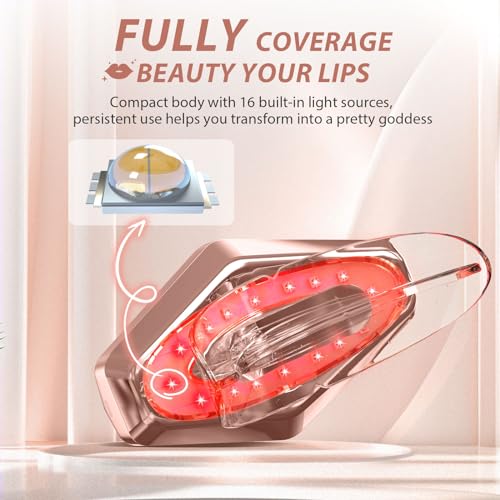 Red Light Lip Plumper Device with Heat Therapy