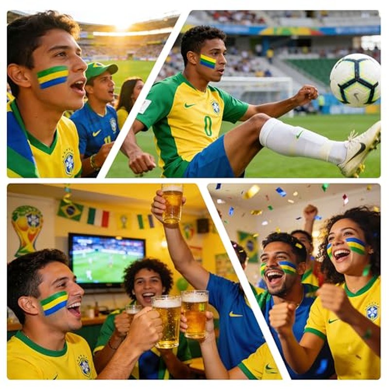 3-Pack Face Paint Sticks for Sports Fans - Washable & Hypoallergenic
