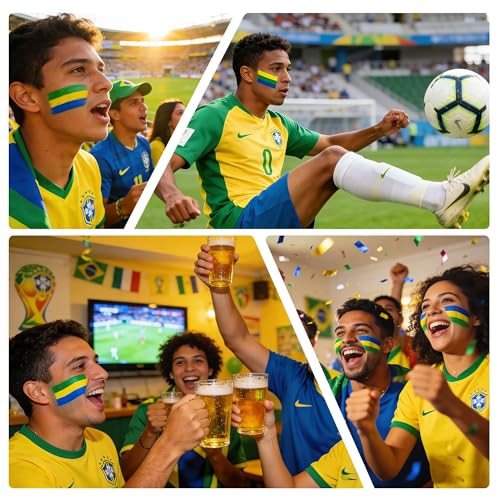 Torbers 3 Pack Green Yellow Blue Soccer Face Paint Sticks for Fans, Body & Cheer Makeup