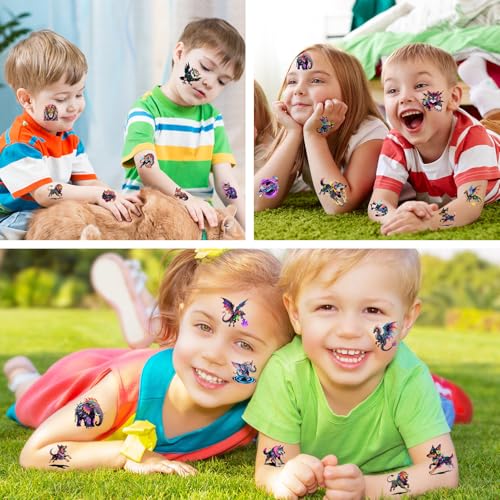 Konsait 60Pcs Mechanical Animal Temporary Tattoos for Kids & Adults