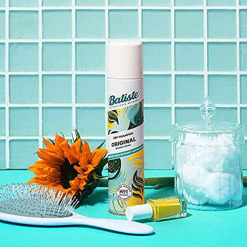 Batiste Dry Shampoo, Original Fragrance, Refresh Hair and Absorb Oil Between Washes, Waterless Shampoo for Added Hair Texture and Body, 6.35 OZ Dry Shampoo Bottle