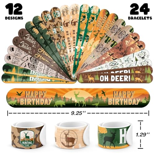 Hunting Party Favors Set - 60 PC Kit with Slap Bracelets & Tattoos