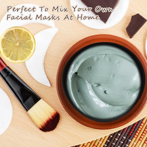 8 Pcs Silicone Facial Mask Mixing Bowl Face Mask Bowl for Women Cosmetic Mixing DIY Skin Care - Black