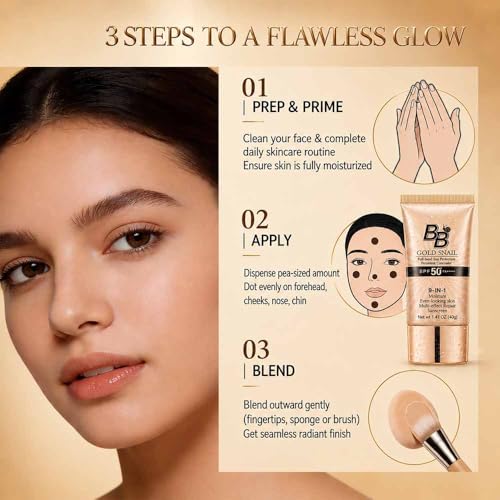 BB Cream SPF 50 Tinted Moisturizer with Snail Filtrate, 40g