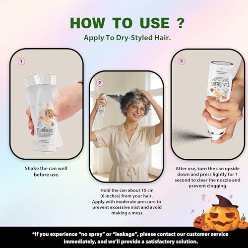 Black Temporary Hair Color Spray, Washable 150ml