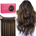 Wire Hair Extensions Real Human Hair 12" 70g Balayage Brown