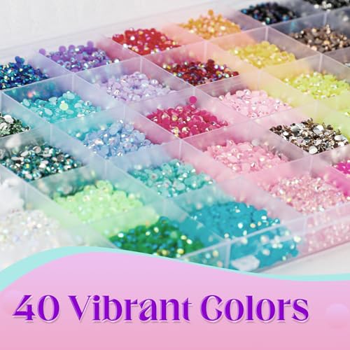 40 Colors Jelly Rhinestones Bedazzling Kit with Glue & Tools