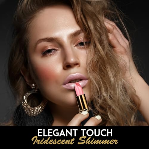 L'Paige Designer Lipstick ? Cool-Toned Pink with Iridescent Shimmer ? Aloe Vera-Based, Long-Lasting & Moisturizing Formula for a Smooth, Luxurious Feel ? Shade L44 Shimmery Ice Lipstick