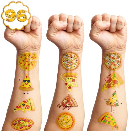 102 PCS Pizza Temporary Tattoos for Kids | Party Favors