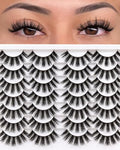 Veleasha 3D Faux Mink Lashes - 14 Pairs Fluffy False Eyelashes