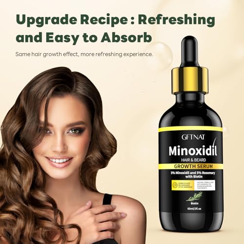 5% Minoxidil Hair Growth Serum for Men & Women with Biotin