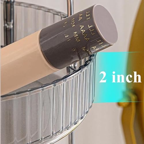 Makeup Organizer for Vanity, 360¡Æ Rotating Bathroom Organizer Countertop, High-Capacity Skincare Organizer, Spinning Cosmetics Organizer for Dresser Countertop (2 Tiers, Grey)