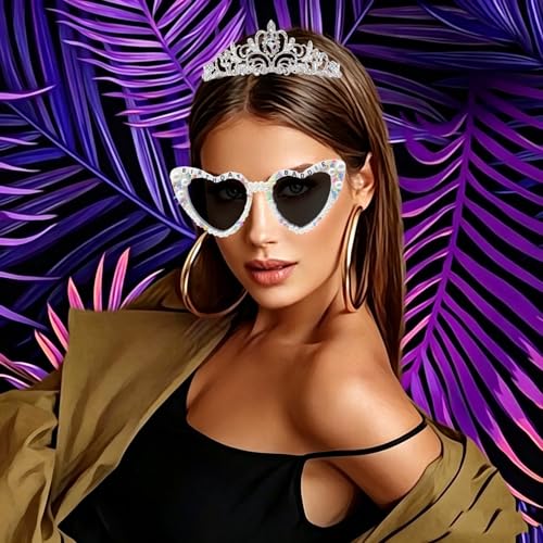 Birthday Baddie Glasses Set with Tiara & Sash - 3 Pc