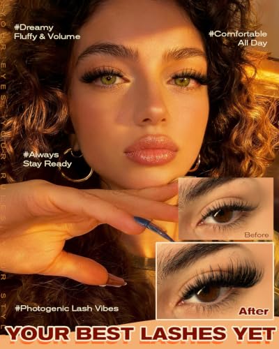 Fluffy Lash Clusters 10-18MM Wispy D Curl Faux Mink 144PCS