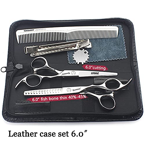 Barber hair scissors, Axemoore professional haircut Cutting Scissors/Shears set- 6", made of Japanese stainless steel, especially (6in-2pc-B)