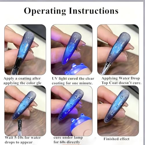 Water Drop Top Coat Gel - 3D Rain Droplet Nail Art, 15ml