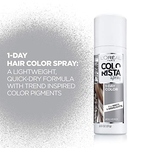 L'Oreal Paris Colorista 1-Day Temporary Hair Color Spray, Silver