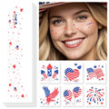 Cerlaza Labor Day Decorations, Glitter Freckles Face Tattoo with American Flag Design, Red White Blue Usa Accessories, 4th of July Independence Day Fake Tattoos Makeup Kit, Rave Outfits for Women
