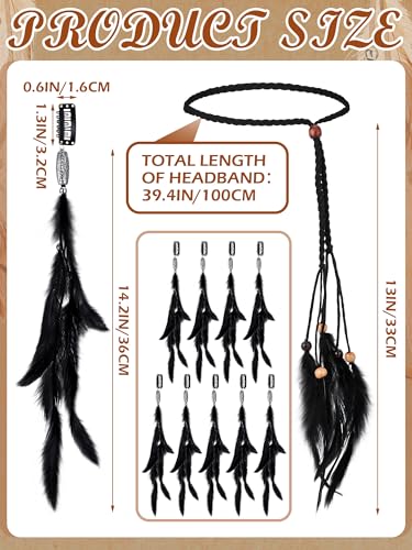 10 Pcs Feather Hair Extensions Clip-in Boho Accessories