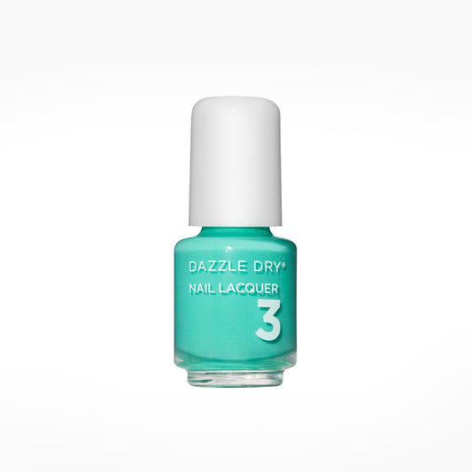 Dazzle Dry Nail Mini Lacquer (Step 3) - Coastal Cabana - A bright semi-sheer aquamarine. Semi-sheer cream. (0.17 fl oz/ 5 Manicures)