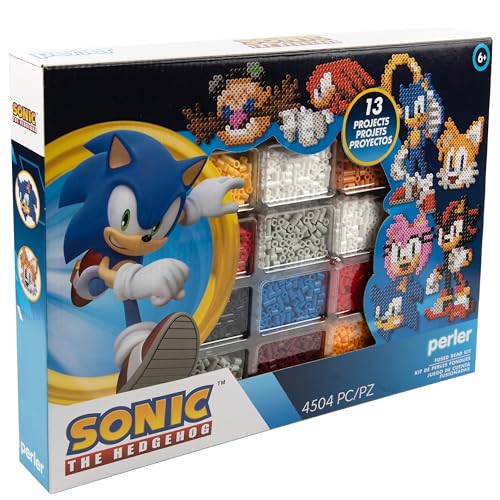 Perler Sonic the Hedgehog Fused Bead Kit, 4500 Pieces, 14 Projects