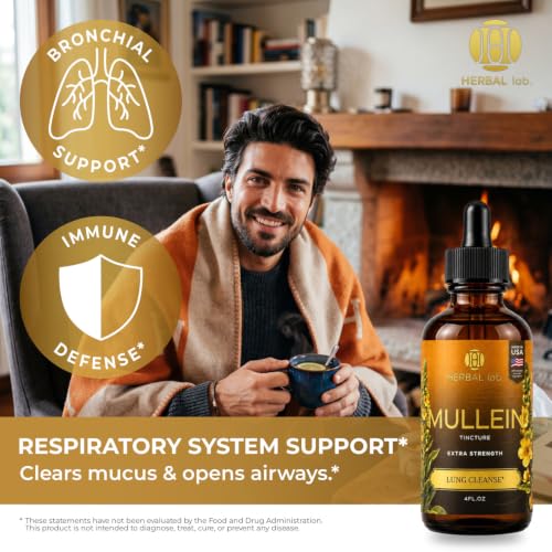 Mullein Leaf Extract Drops - Lung Support Tincture 4 Fl Oz