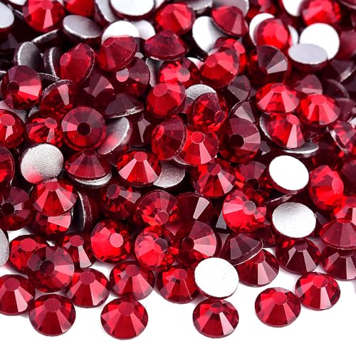 Blinginbox Flatback Rhinestones Bulk,14400pcs Crystal Round Loose Gemstones Glass Rhinestones for Crafts Makeup Nail Art Clothes Shoes DIY Decorations(SS16,3.8-4.0mm,Dark siam)