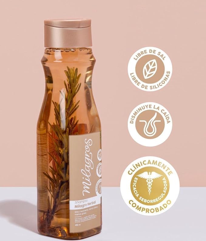 Milagros Herbal Shampoo and Conditioner for Hair Growth & Fall Reduction
