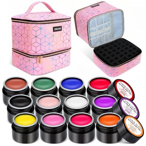 SAVILAND Nail Polish & 3D Gel Organizer Set - Holds 30 Bottles & 12 Nail Gels