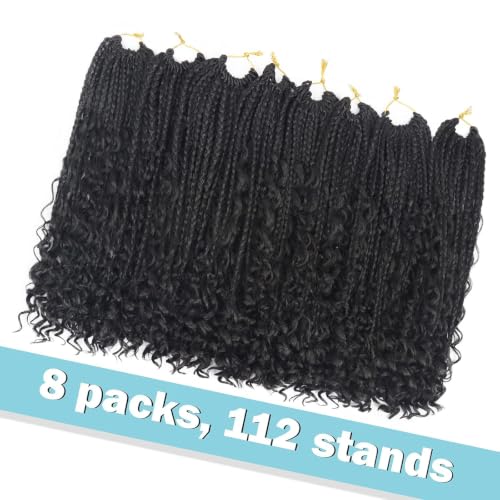 Diha Goddess Box Braids Crochet Hair 14" Curly Ends 8 Pack