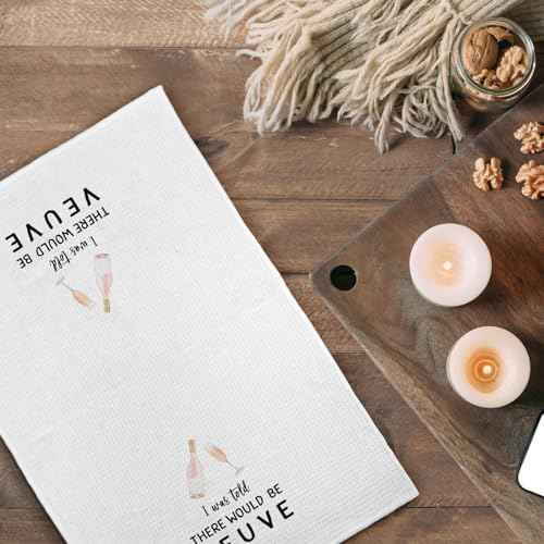 Pink Champagne Gifts Kitchen Towels, Funny Decorative Towels for Home Bar Cart, 16x24in