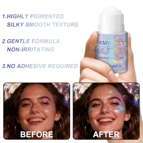 Roll-On Holographic Body Glitter Gel - Chameleon Color Changing