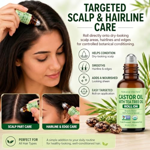 Castor Oil with Tea Tree Oil - Hair & Scalp Care Roller 1oz
