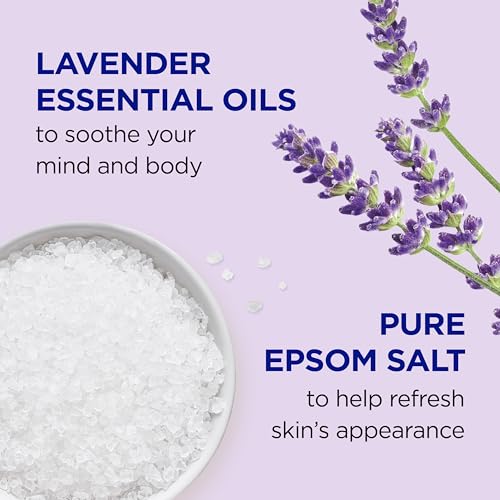 Foaming Bath with Pure Epsom Salt, Lavender Scent, 34 fl oz (Pack of 4)