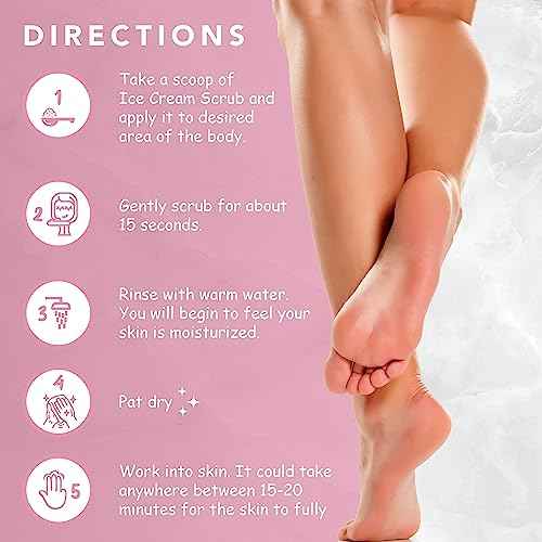 Ice Cream Scrub, Clean Exfoliating Sugar Scrub with Whipped Shea Butter Scrub & Nourishing Oils, Gentle & Moisturizing Sugar Scrub, Fights Dryness and Locks in Hydration, Cake Scent 200ml